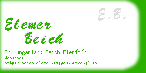 elemer beich business card